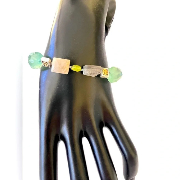 Brighton Silver & Green Chalcedony american Hero Bracelet - Picture 3 of 6